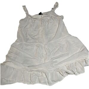 Wild Fable Tiered Mini Dress Womens Medium White Good Crochet Trim Boho Summer